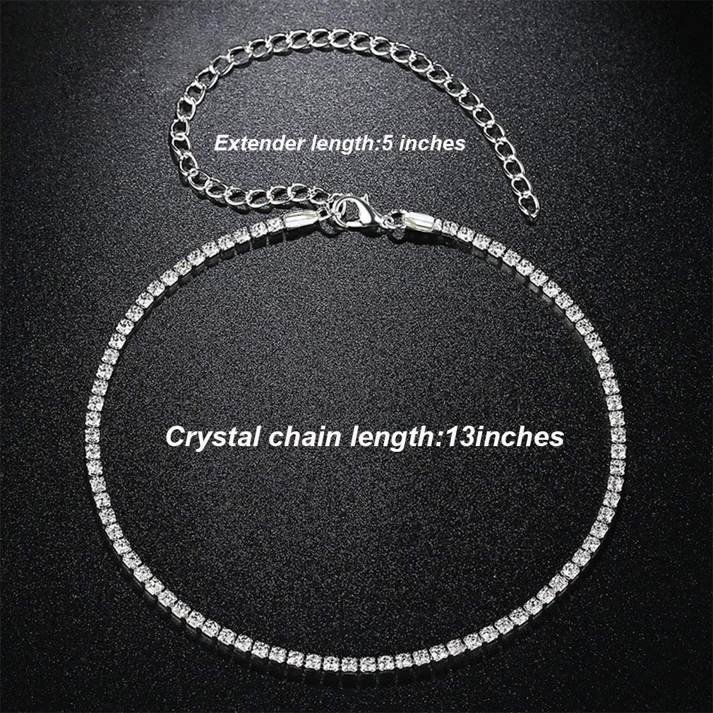 Sparkling Tennis Necklace for Women - Elegant Rhinestone Choker with Diamond Accents | Perfect for Weddings, Parties & Special Occasions