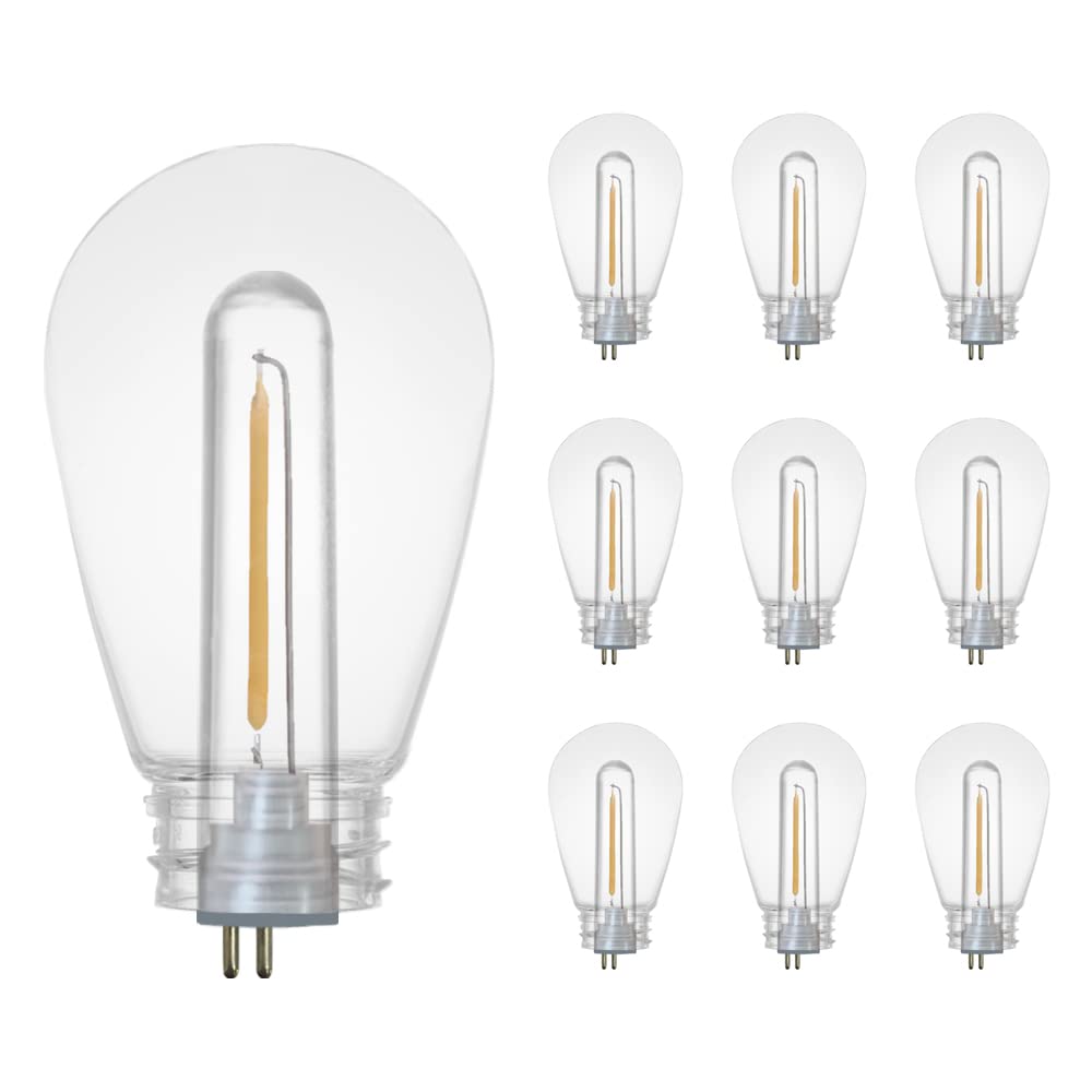 10 Pack SUNTHIN 1W LED Bulbs - Energy Efficient Outdoor String Lights Replacement for Patio, Garden & Backyard Decor