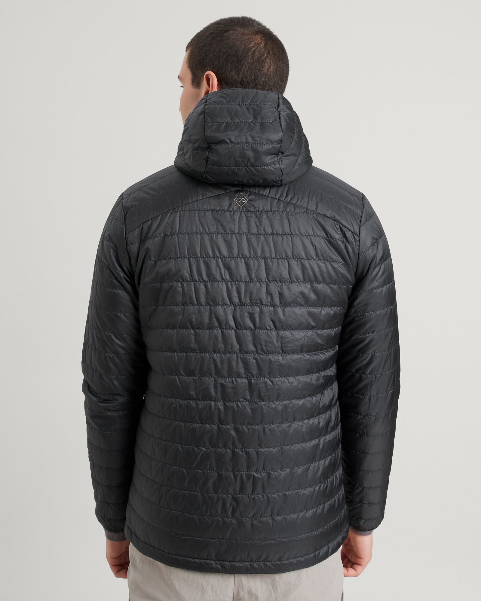 Heli R Men's novaLOFT Hooded Jacket - Lightweight Waterproof Windbreaker for Outdoor Activities | Black Stingray Color | Perfect for Hiking, Camping & Travel