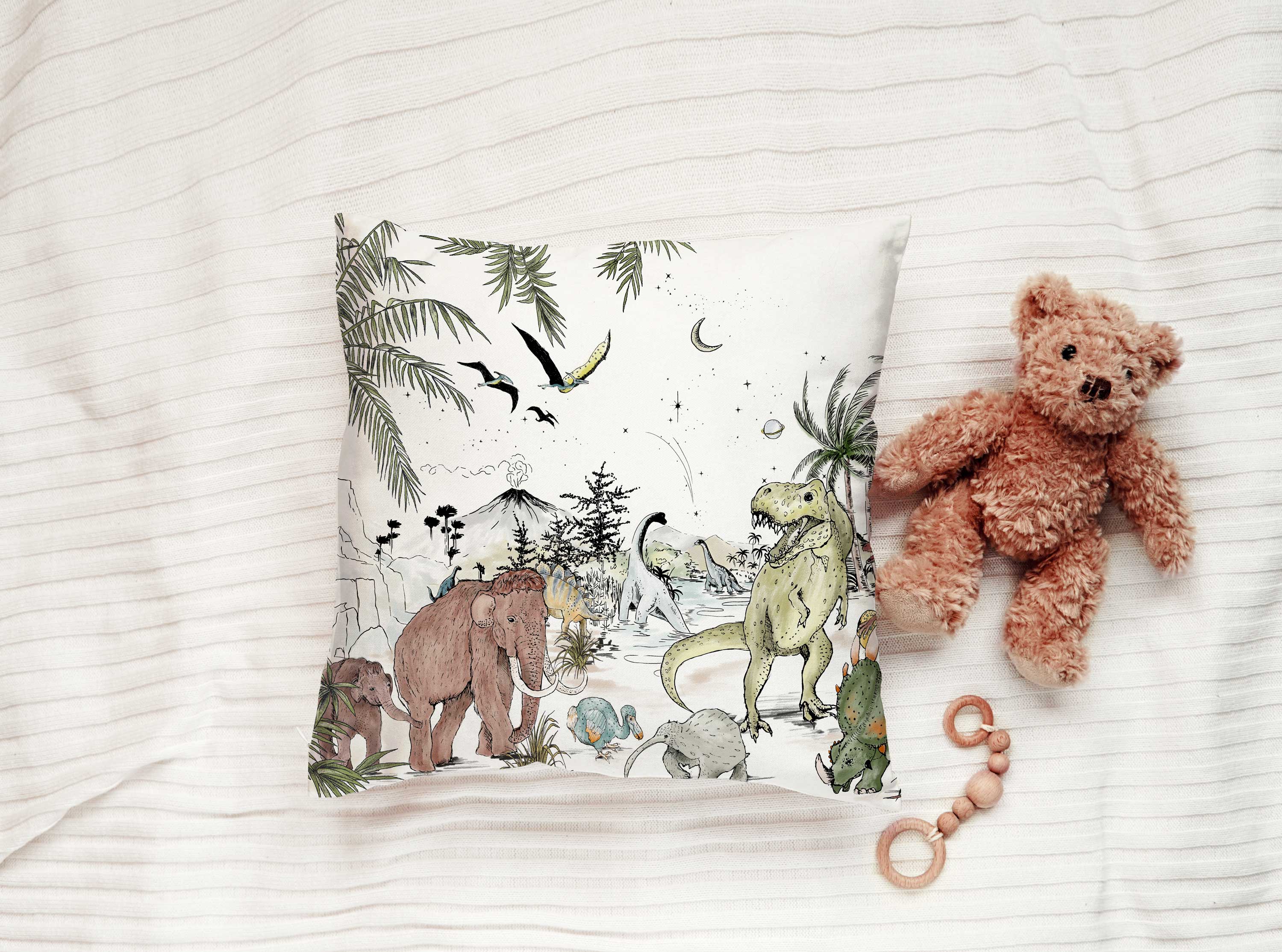 Prehistoric Dinosaur Themed Decorative Indoor Pillow - Perfect for Kids' Rooms, Living Room Decor, and Cozy Home Accessories