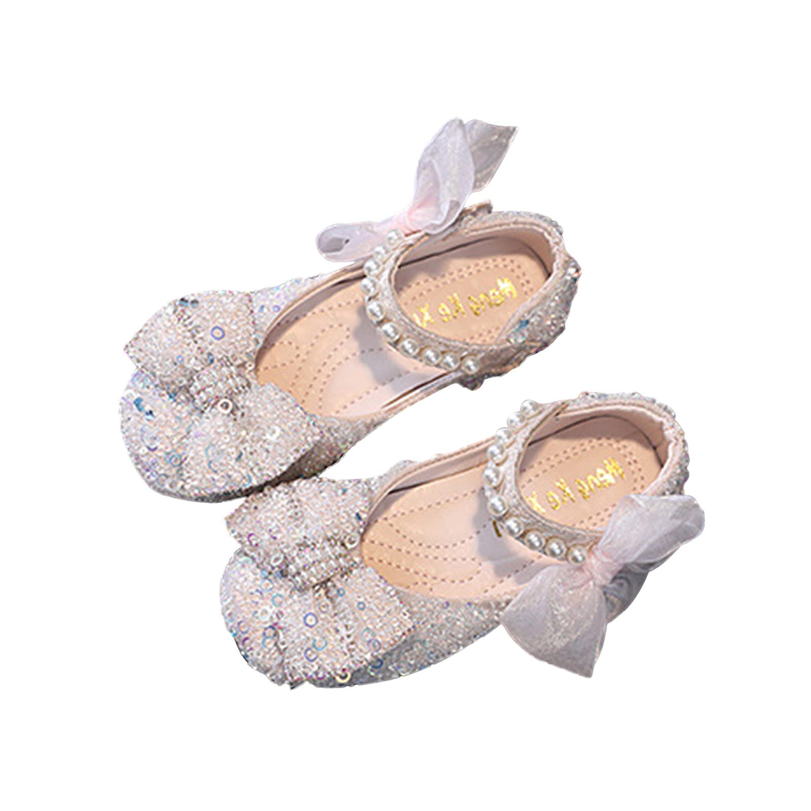 EnJoCho Boys Tennis Shoes & Girls Dance Shoes - Kids Performance Sneakers with Pearl Rhinestones, Shining Design (Pink, Size 34) - Perfect for Sports, Dance Classes & Casual Wear