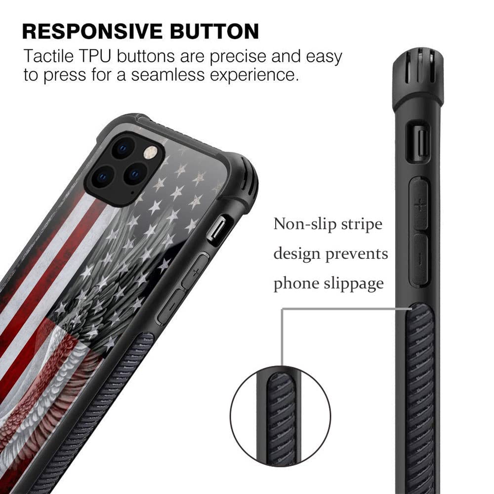 DAIZAG iPhone 11 Case - American Flag Design Shockproof Bumper Cover with Scratch Protection for iPhone 11 (6.1 Inch) - Perfect for Patriotic Style, Daily Use & Outdoor Activities