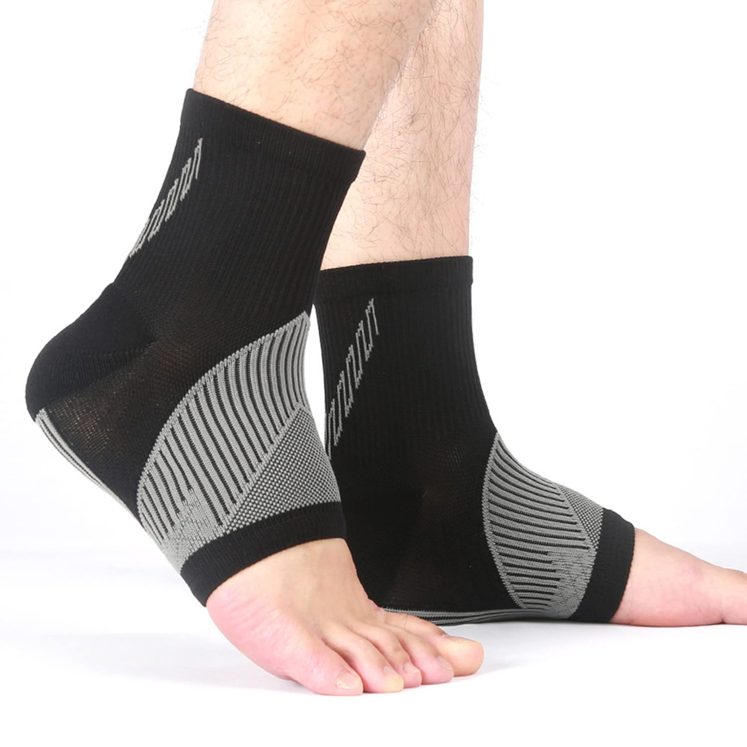 Heelsium Neuropathy & Plantar Fasciitis Compression Socks for Men & Women - Pain Relief Socks for Foot Pain, Swelling & Circulation - Large Black Socks for Work, Running & Daily Comfort