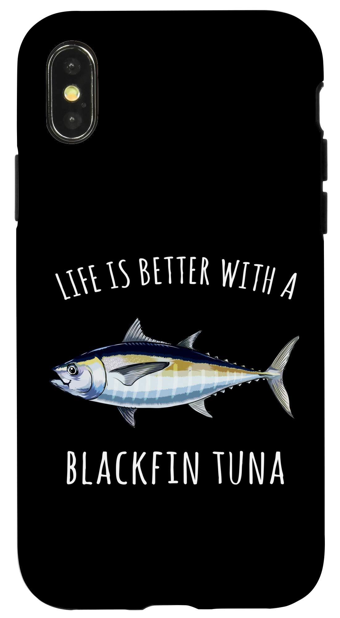 Funny Blackfin Tuna Fish Case for iPhone X/XS - Protective & Unique Phone Cover - Perfect for Beach, Fishing & Marine Lovers