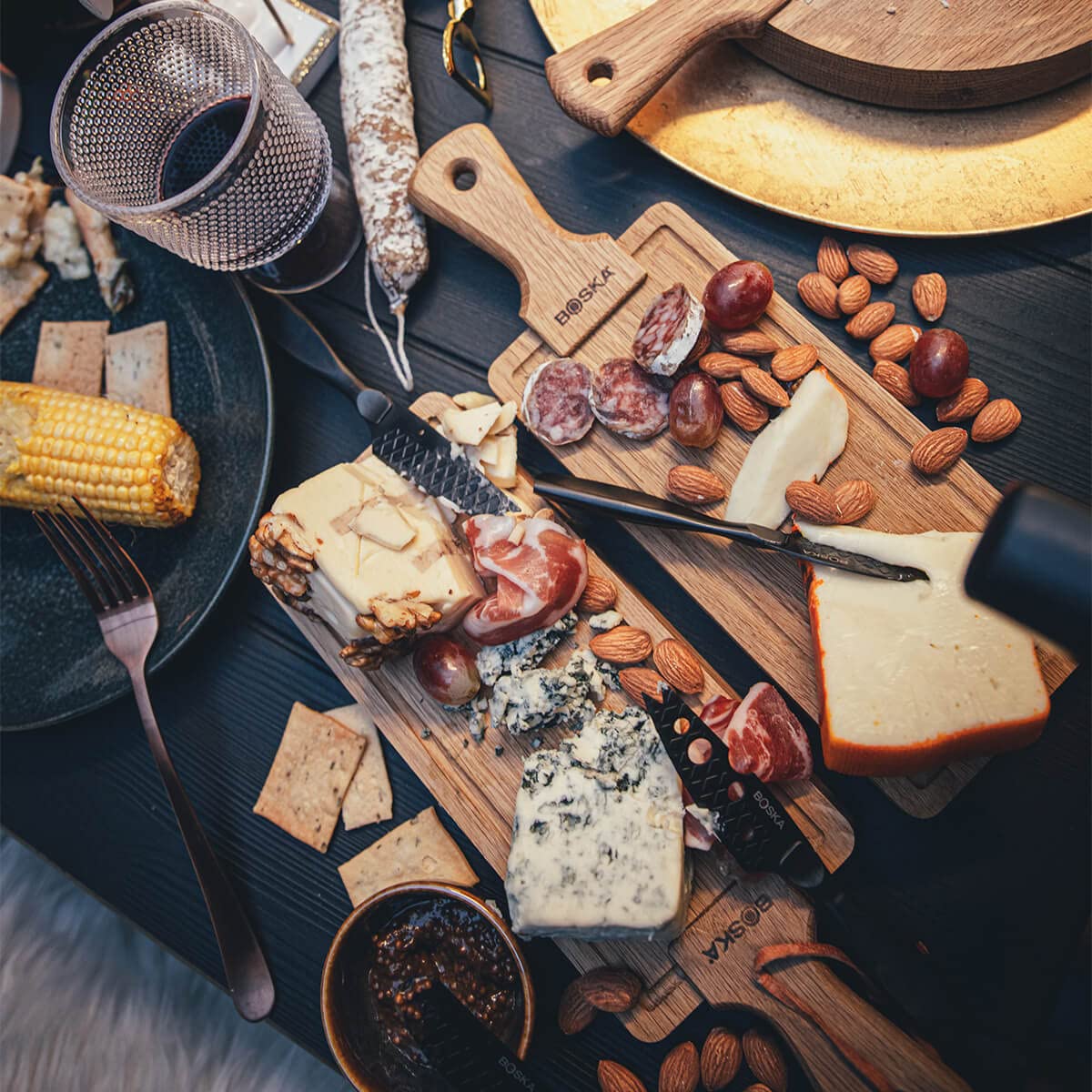 BOSKA Premium Stainless Steel Cheese Knife Set - Monaco Series for Hard & Soft Cheeses - Multi-Functional Cheese Slicer & Server - Non-Stick Silver Dishwasher Safe Blades - Perfect for Charcuterie Boards, Wine Pairings & Gourmet Kitchen Use