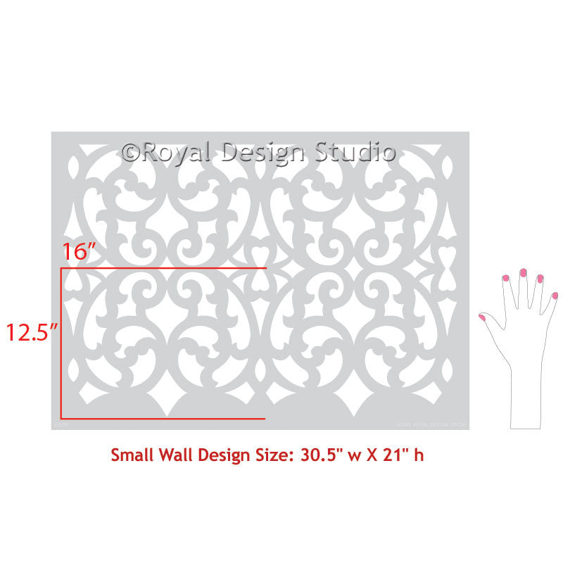 Mansion House Grille Trellis Wall Stencil - DIY Home Decor Stencil for Wall Painting, Furniture & Crafts - Perfect for Bedroom, Living Room & Garden Projects