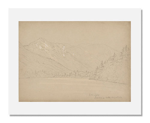John William Casilear Echo Lake Franconia Notch Painting - Vintage Landscape Art Print for Home & Office Decor - Perfect for Living Rooms, Bedrooms & Offices