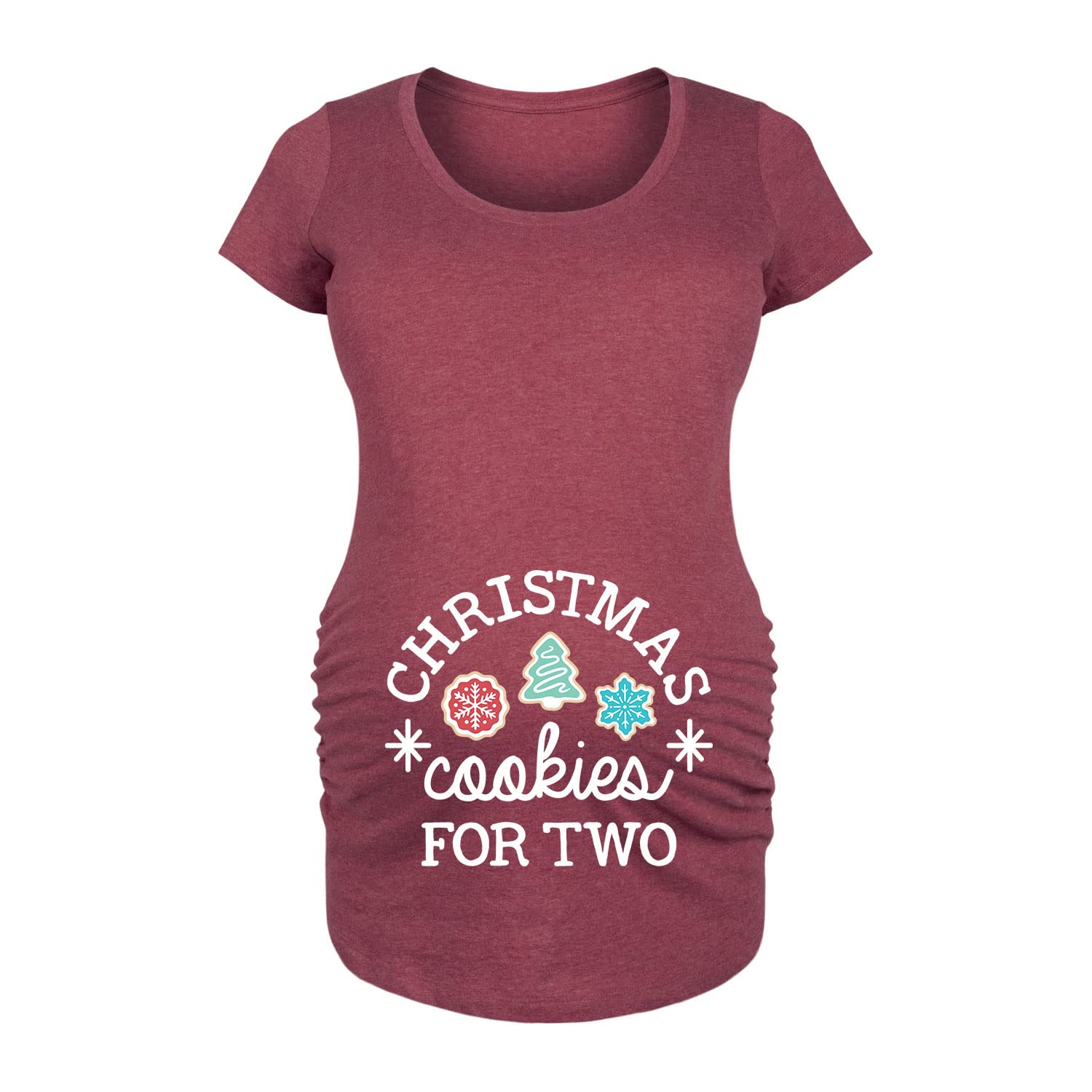 Bloom Maternity Christmas Trendy Scoop Neck T-Shirt for Pregnant Women - Soft Cotton Maternity Top for Holiday Photos, Baby Showers & Casual Wear