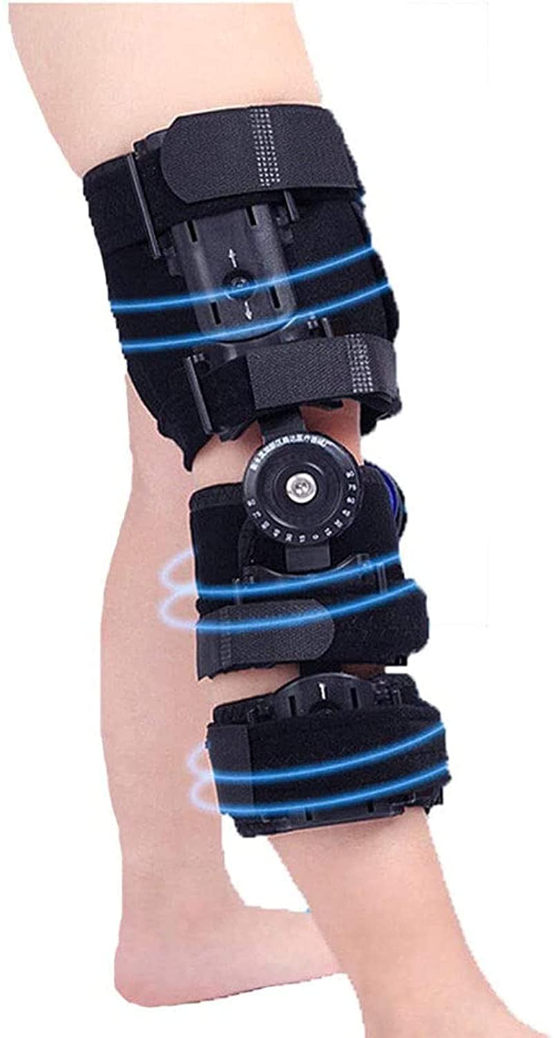 XBJYDMBDD Adjustable Hinged Knee Brace - ROM Knee Immobilizer for ACL, MCL & PCL Injuries - Orthotic Stabilizer for Right/Left Leg - Perfect for Sports Recovery & Post-Surgery Support