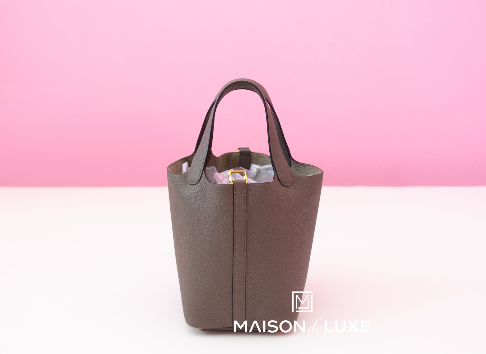 Authentic Hermes Picotin Lock 18 Bag in Gris Etain - Luxury Leather Handbag for Women, Perfect for Everyday Use & Special Occasions