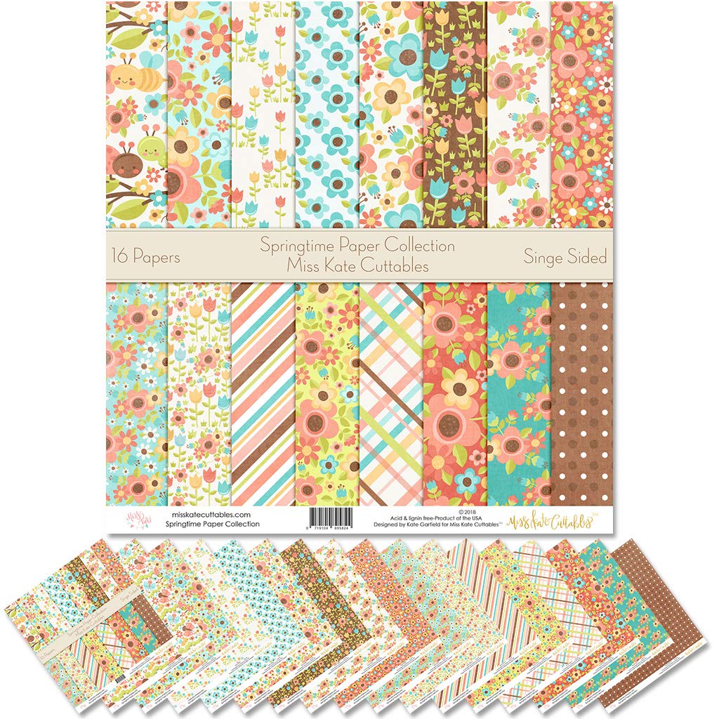 Premium Springtime Scrapbook Pattern Paper Pack - 12