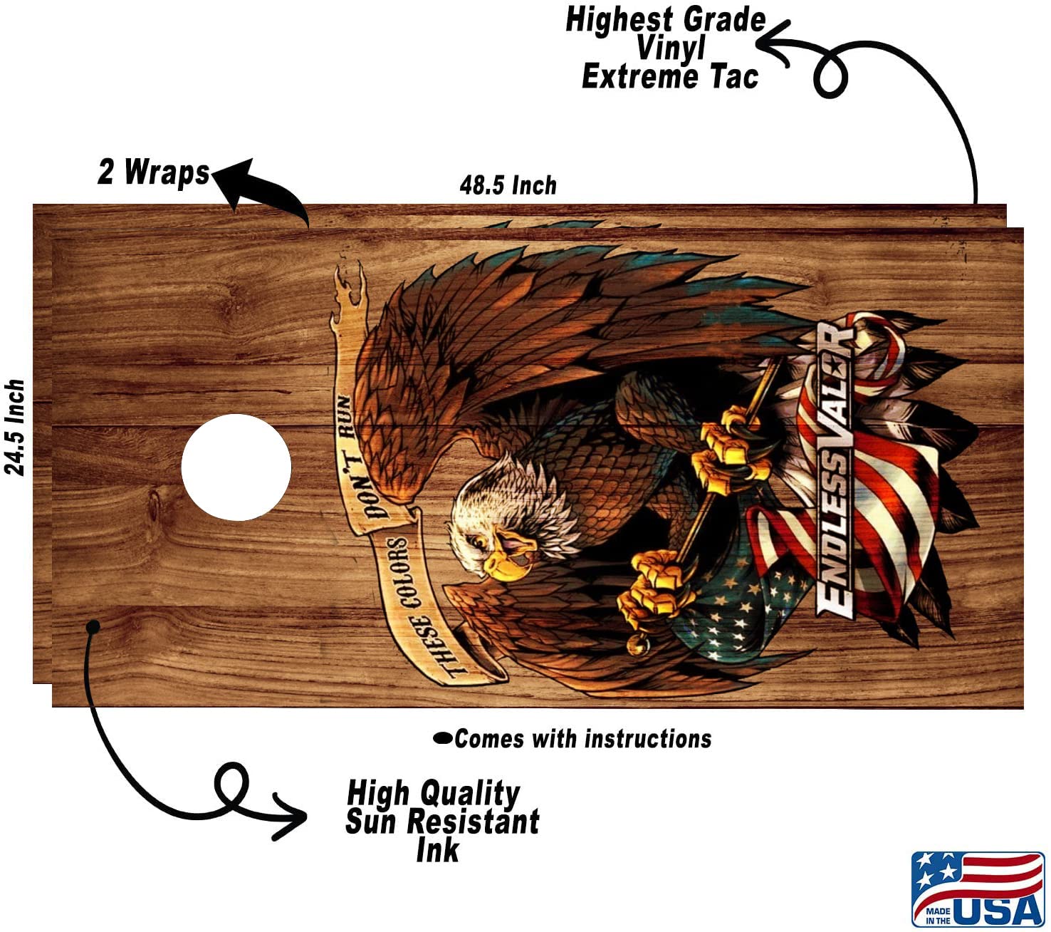 Premium Cornhole Board Wraps & Decals Set of 2 - Customizable Cornhole Skins & Board Covers for Outdoor Games, Tailgating, Backyard Parties & Cornhole Tournaments