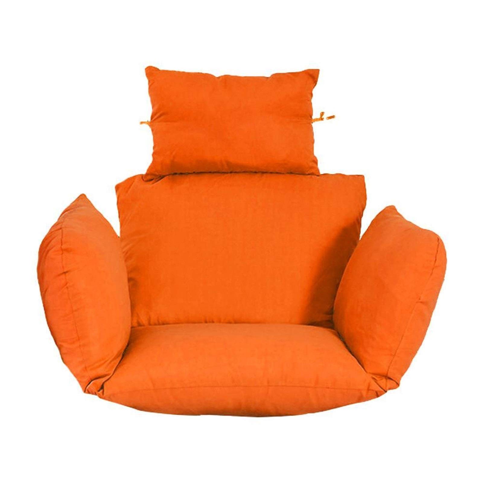 Non-Slip Soft Hanging Egg Chair Cushion - Wicker Rattan Swing Seat Pad for Indoor & Outdoor Use - Perfect for Porch, Patio, and Garden Relaxation (Orange)