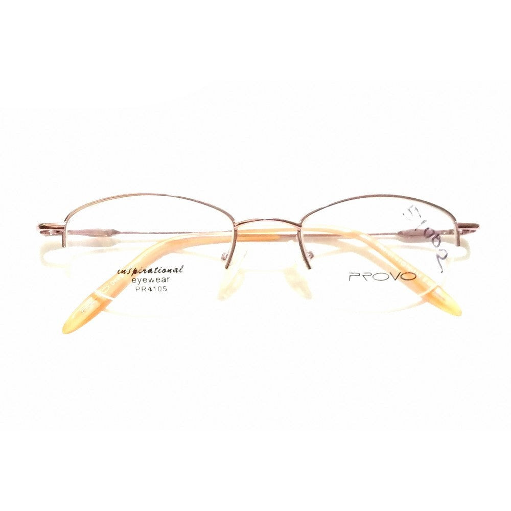 Blue Light Blocking Computer Glasses for Women - Pink Supra Half Rimless Frame PR4105 | Reduce Eye Strain for Office Work, Gaming & Screen Time
