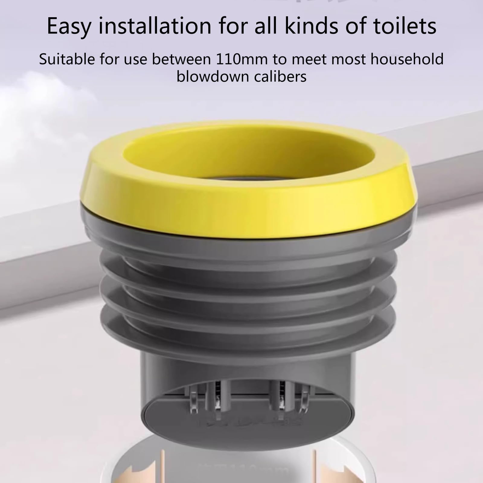 Professional Wax-Free Toilet Flange with Backflow Prevention Valve - 110mm Hole Size - Durable Waxless Seal for Secure Toilet Installation - Perfect for Bathroom Renovations and Plumbing Repairs