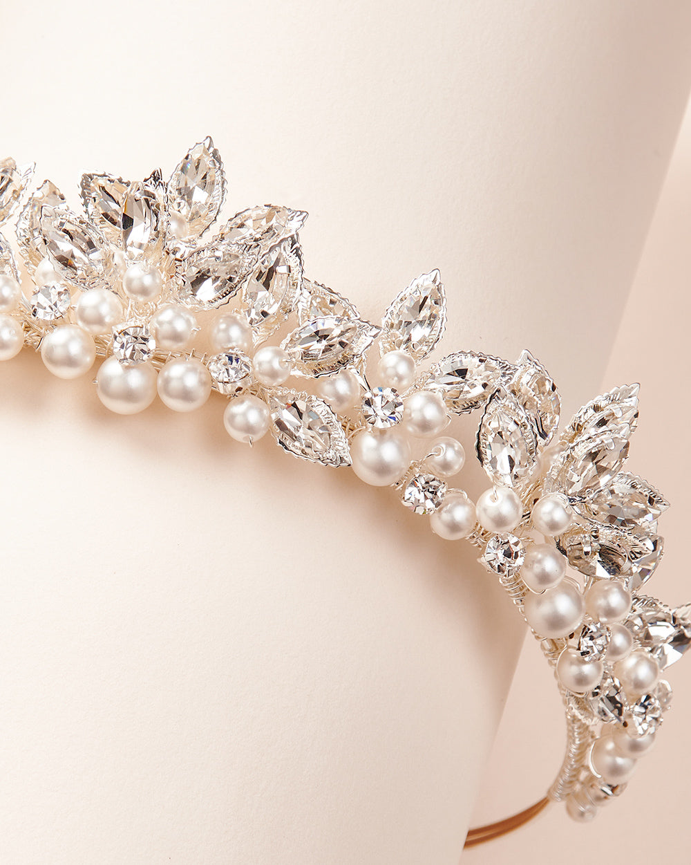 Zinnia Pearl Tiara - Elegant Bridal Hair Accessory for Weddings, Prom & Special Occasions
