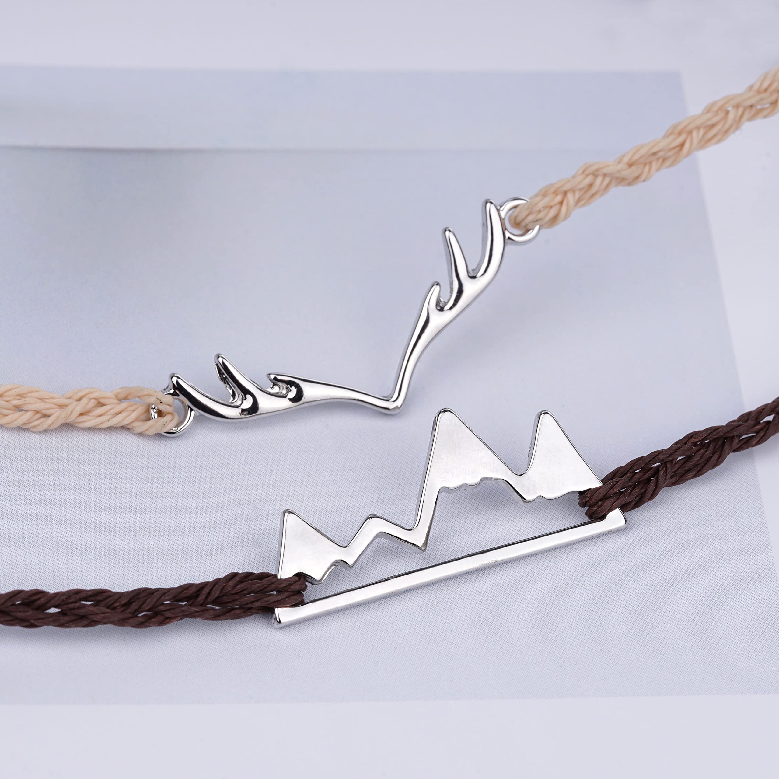 Deer Antler Adjustable Bracelet for Women & Men - Nature Inspired Mountain Jewelry with Snowy Range Design - Perfect for Hiking, Camping & Outdoor Adventures