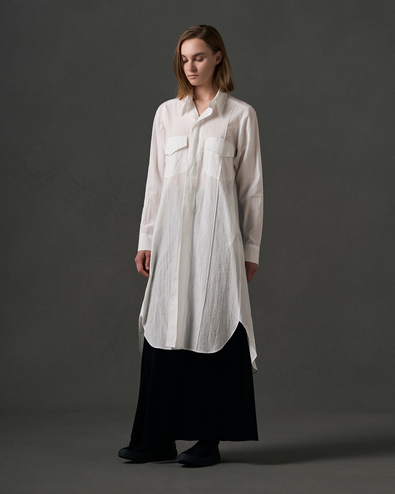 Double Pocket Workwear Style Shirt Dress for Women - Casual Office Wear & Everyday Outfits