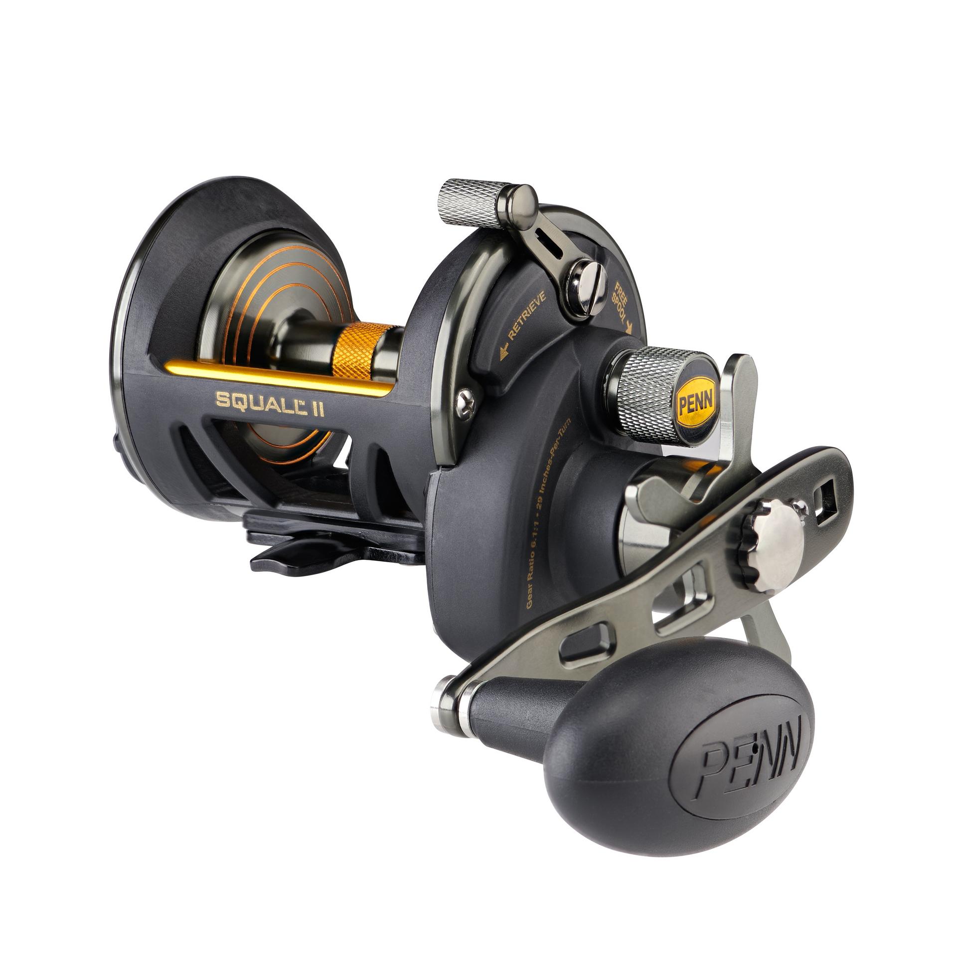 Squall® II Star Drag Conventional Fishing Reel - Saltwater & Freshwater Spinning Reel for Surf Casting, Trolling, and Offshore Fishing
