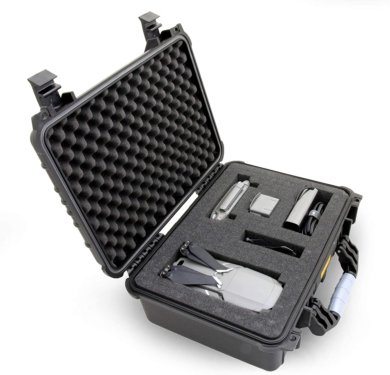 CASEMATIX 16 Inch Waterproof Hard Case for DJI Mavic Air 2 Drone & Accessories - Shockproof Storage Travel Case for UAV Quadcopter - Perfect for Outdoor Adventures, Air Travel & Professional Photography