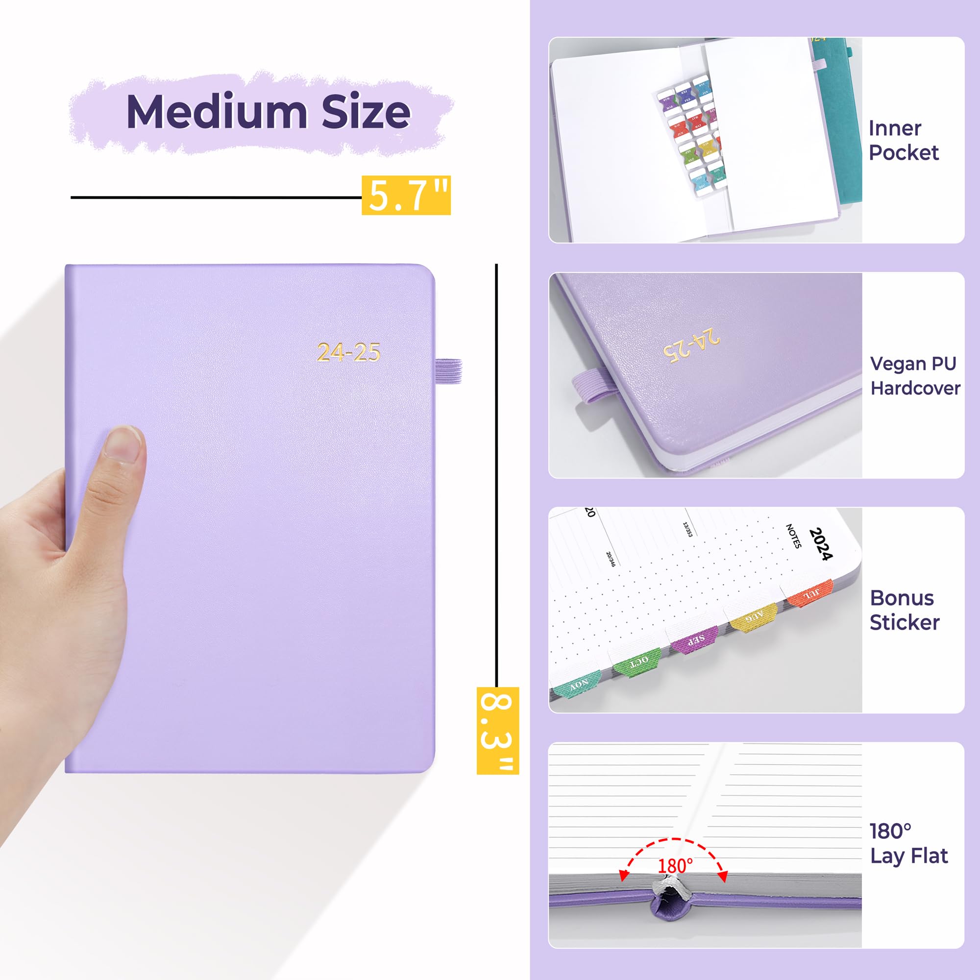 SUNEE 2024-2025 Weekly & Monthly Planner - 5.5