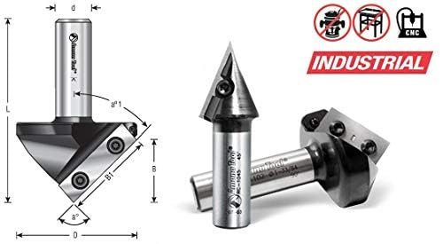 Amana Tool RC-1107 Industrial Grade 130° V Groove Router Bit - 1/2