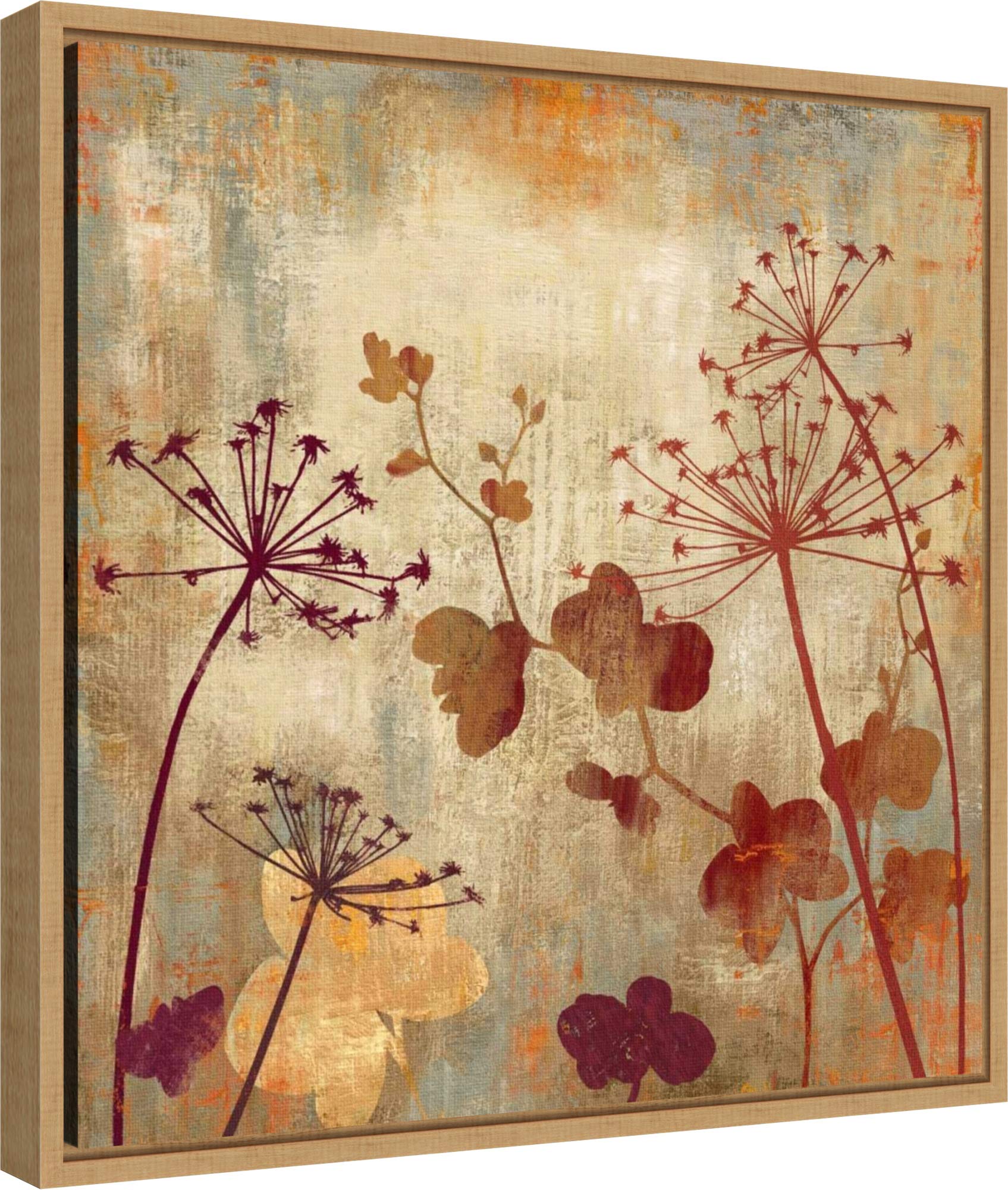 Amanti Art 16x16 Inch Framed Canvas Wall Art - Wild Field I Floral Painting by Aimee Wilson, Modern Contemporary Flower Artwork for Living Room, Bedroom, Bathroom Decor | Perfect for Home, Office & Gift Giving
