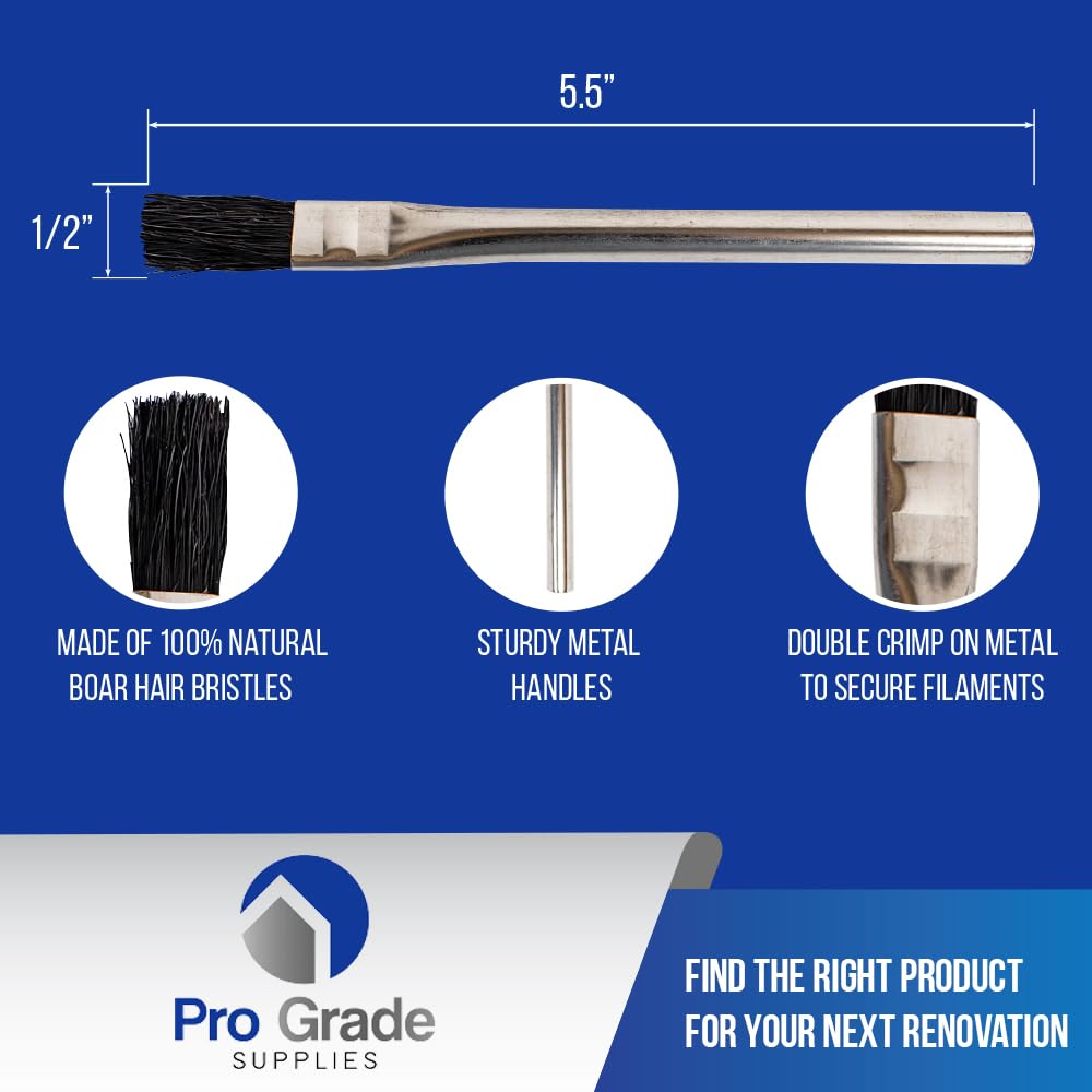 Pro Grade Acid Brushes - 72 Pack 1/2 Inch Natural Boar Hair Flux Brushes for Soldering, Welding & Jewelry Making | Durable & Precise Application