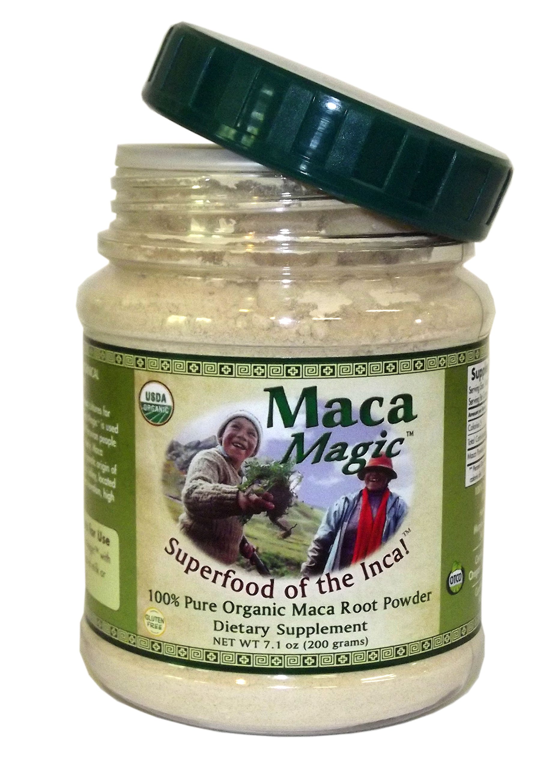 USDA Organic Maca Root Powder 100% Pure - 7.1 oz Wide Mouth Jar for Energy & Vitality | Natural Superfood for Smoothies, Baking & Wellness Drinks