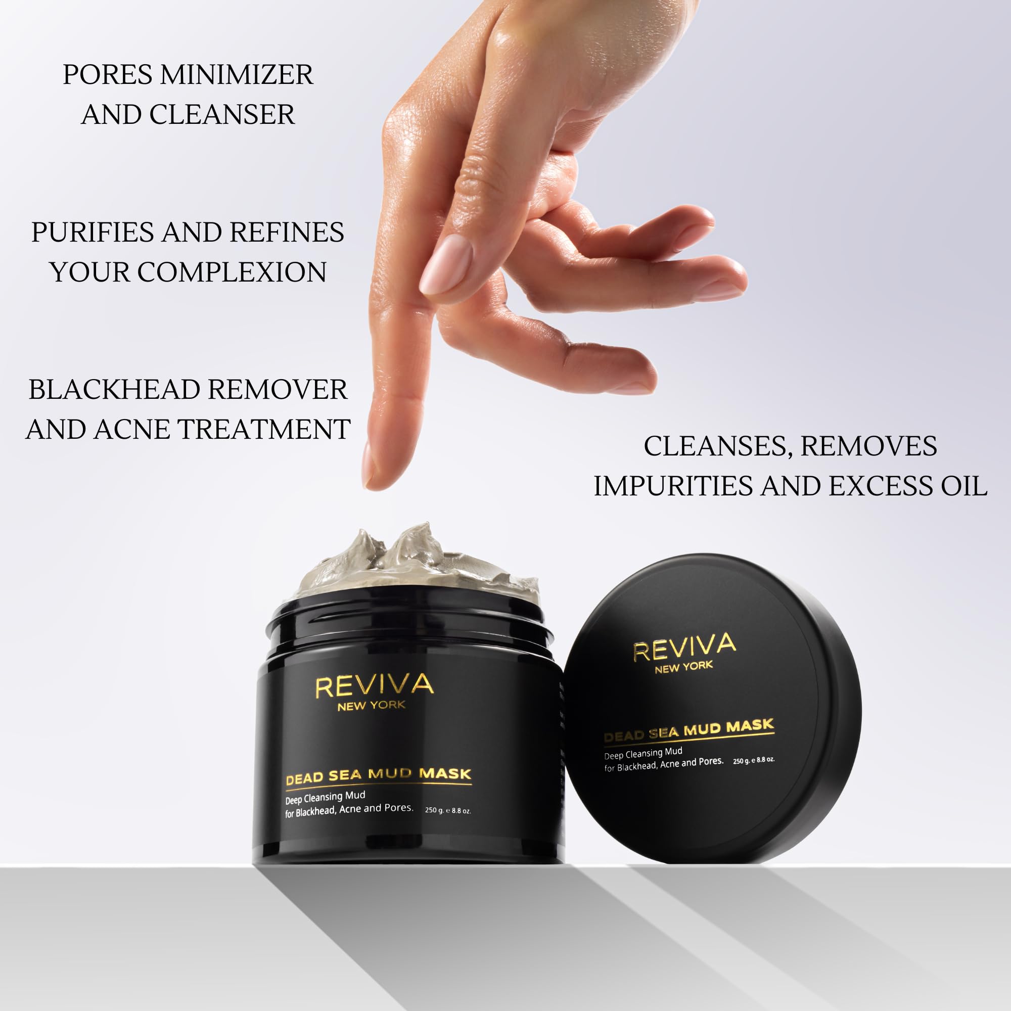 Organic Dead Sea Mud Mask for Face & Body - Deep Cleansing Clay Mask for Blackhead Removal, Acne Treatment & Pore Minimizing - Natural Skincare for Men & Women - Perfect for Spa Days & At-Home Facial Treatments