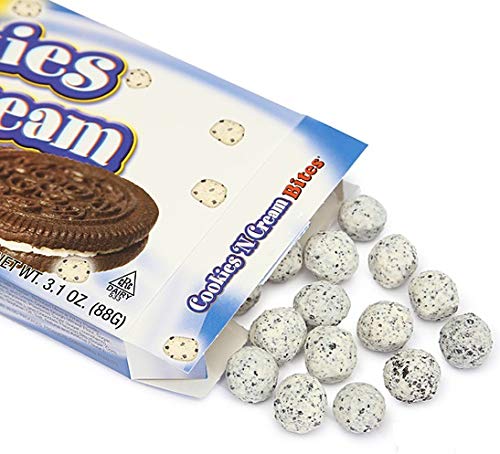 Cookies 'N Cream Cookie Dough Bites with Crunch Bites - 8 Boxes (3.1oz Each) | Egg-Free Ice Cream Toppings & Movie Snacks | Perfect for Movie Nights, Birthday Parties & Family Gatherings