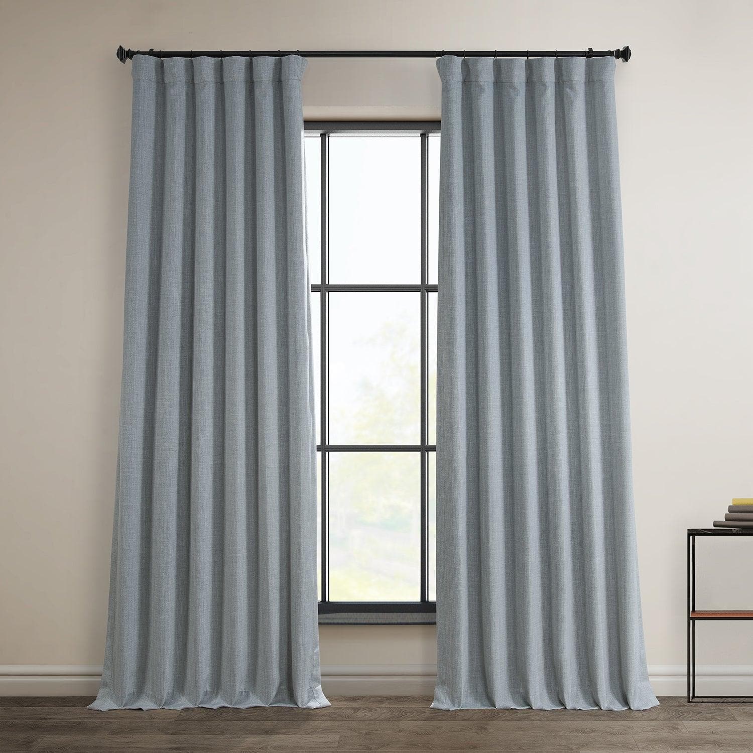 Textured Heather Grey Faux Linen Blackout Curtains for Bedroom & Living Room - Light Blocking Window Drapes for Better Sleep & Privacy