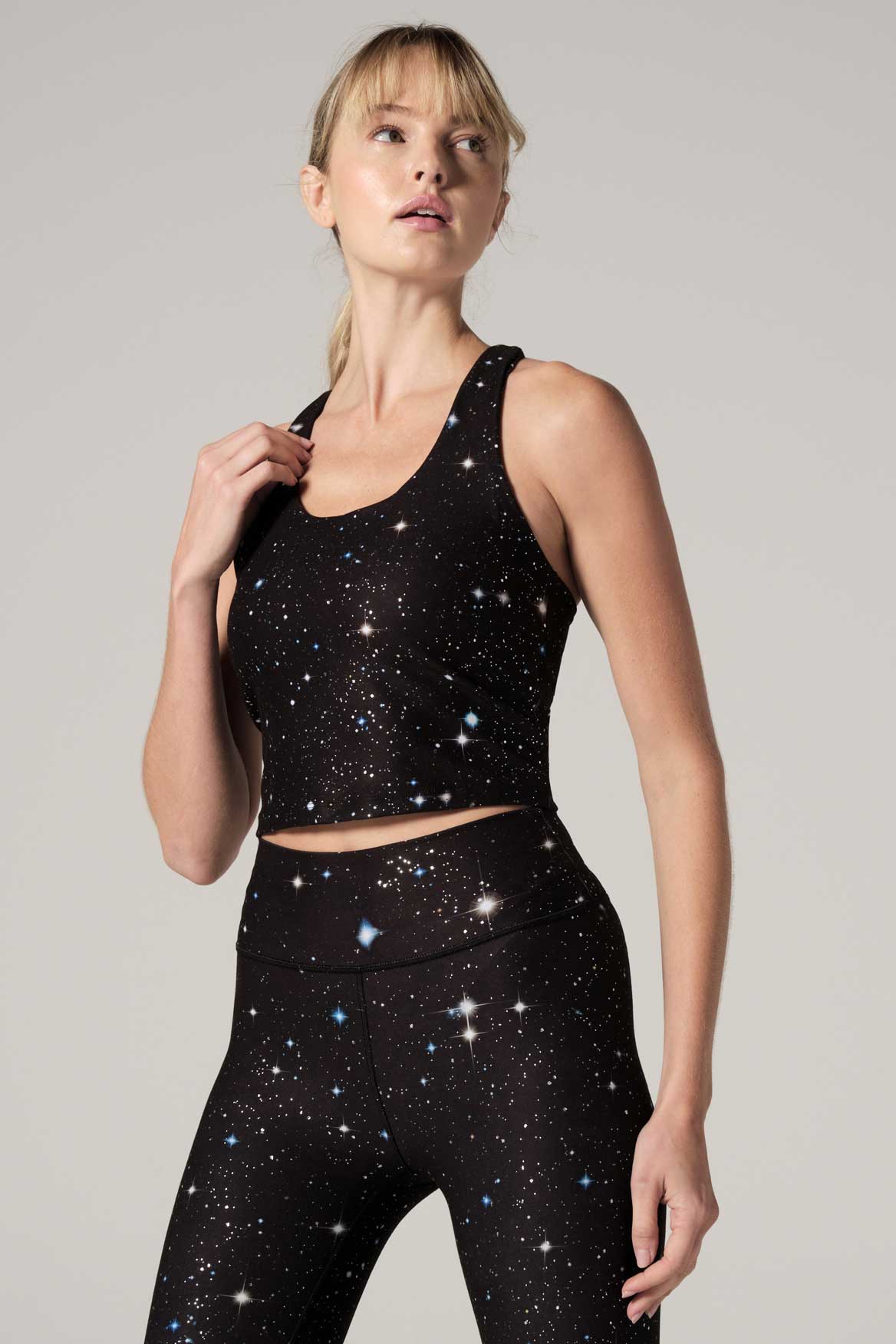 Paula Cropped Tank Top - Women's Fashion Cosmic Quest Print - Perfect for Summer Outfits, Beachwear & Casual Wear