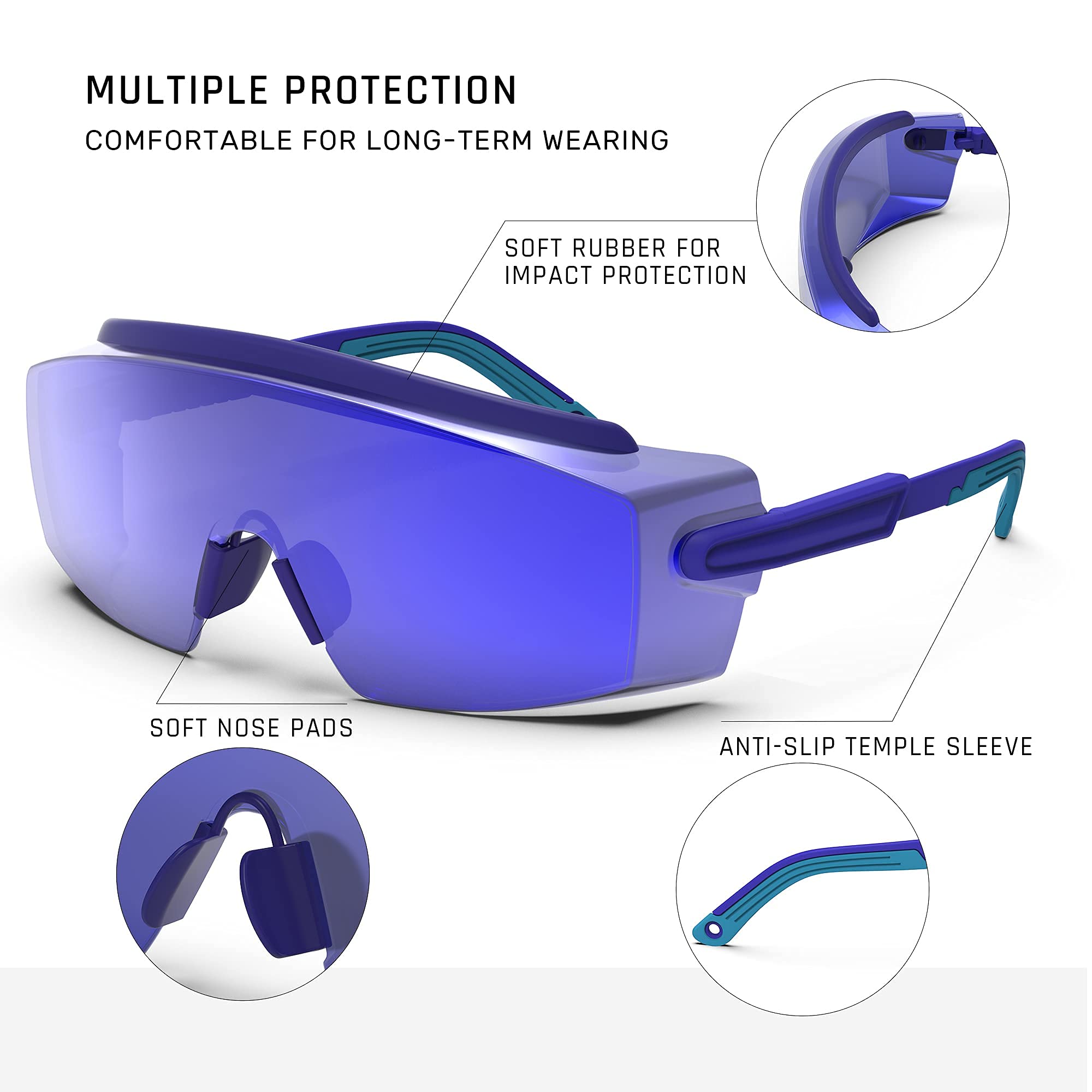 Anti Fog Safety Glasses - Protective Goggles with Adjustable Strap & Scratch-Resistant Lenses for Work, DIY, Lab, and Outdoor Activities