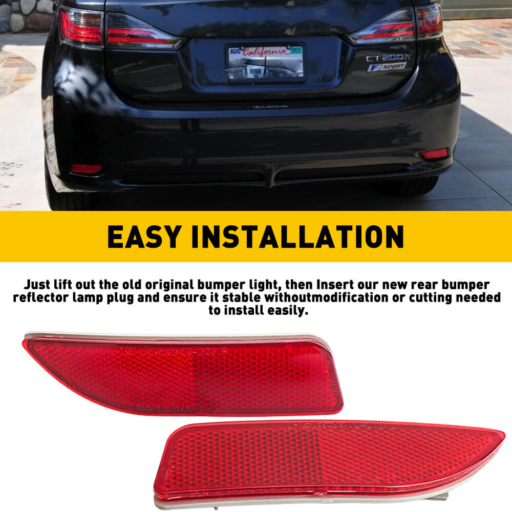 Lexus CT 200h & Toyota Corolla Rear Bumper Reflector Lamp Cover (2011-2013 Models) - Durable Replacement Part for Enhanced Night Visibility & Safety Driving