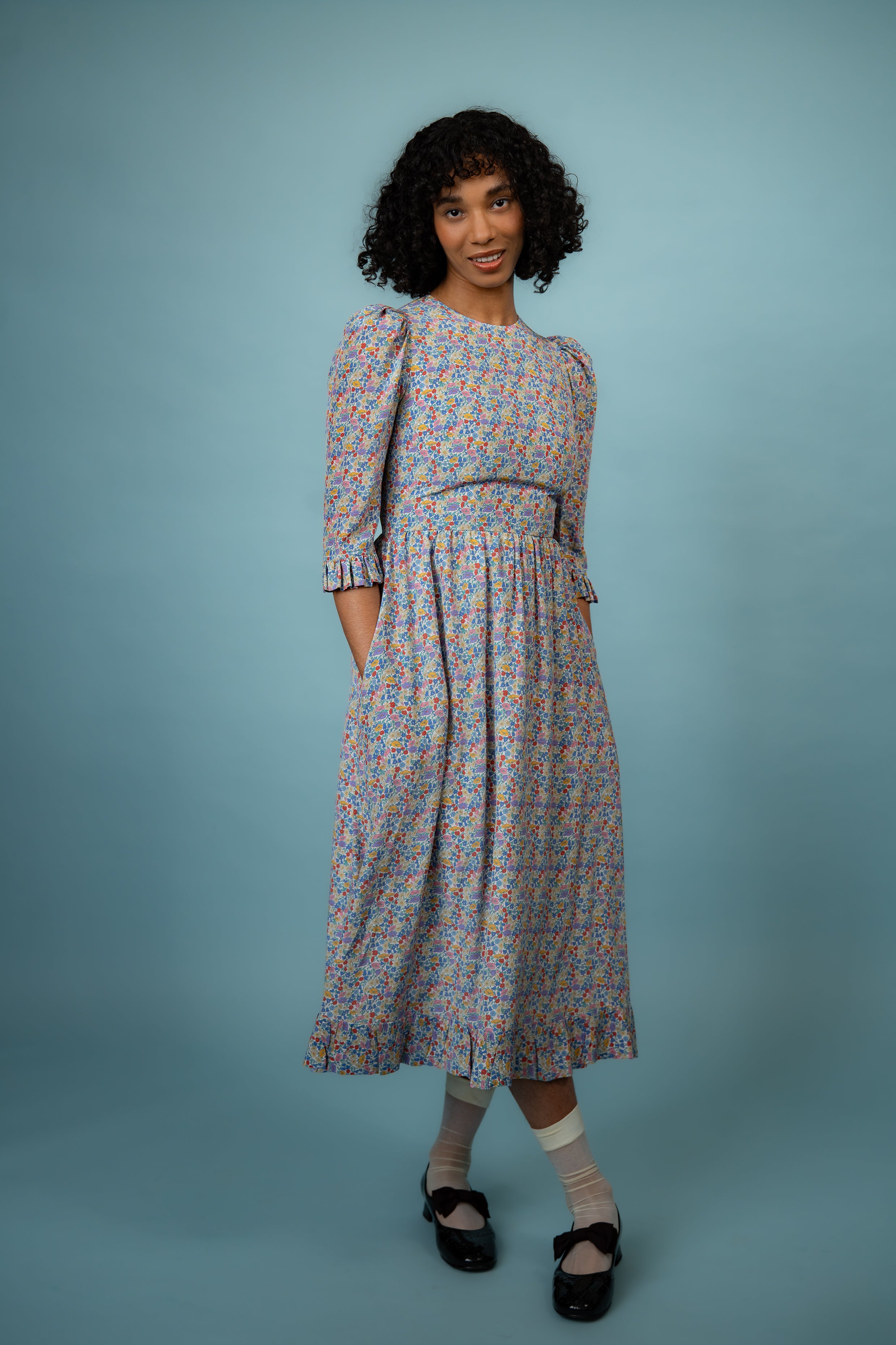 Clemmie Dress - Elegant Women's Floral Midi Dress for Summer, Casual & Party Wear | Perfect for Weddings, Dates & Office Outfits