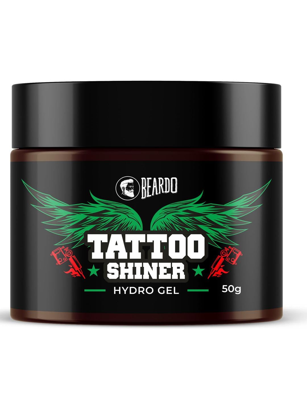 Beardo Tattoo Shiner Gel, 50g - Hydro Gel for Tattoo Healing & Maintenance with Almond Oil & Turmeric Extract | Brightens & Enhances Tattoo Ink for Men & Women | Perfect for Fresh & Old Tattoos, Daily Care & Tattoo Aftercare