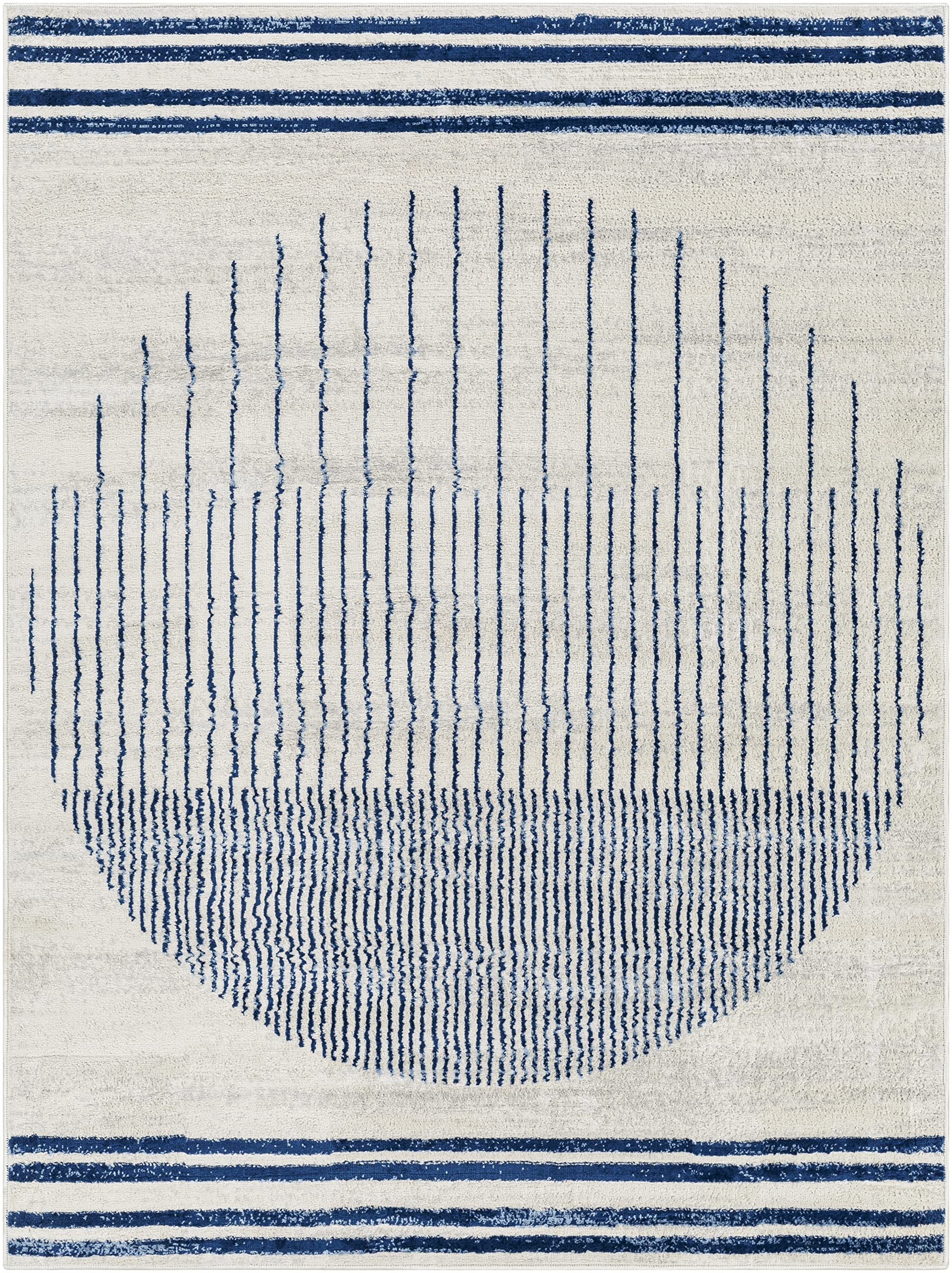 Mark&Day 12x15 Modern Navy Blue Area Rug - Soft Blue Grey Beige Carpet for Living Room, Bedroom, Kitchen - 11'10