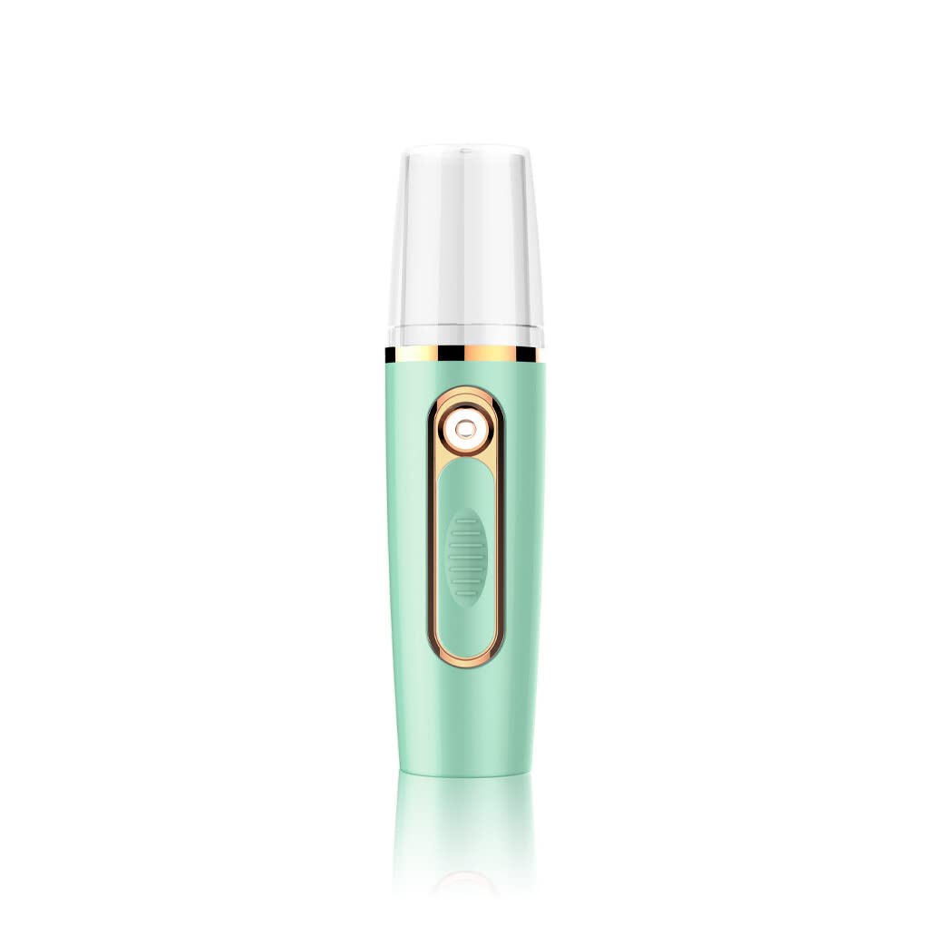 **Rongweiwang Electric Facial Mister – Hydrating Face Sprayer, Handheld Skin Care Steamer & Humidifier for Glowing Skin – Perfect for Travel, Home & Spa (Green)**