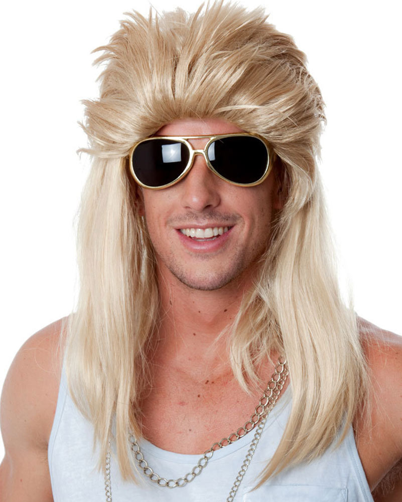 80s Retro Mullet Blonde Wig - Vintage 1980s Costume Hairpiece for Halloween, Cosplay, and Themed Parties - Perfect for 80s Dance Parties and Rock Concerts