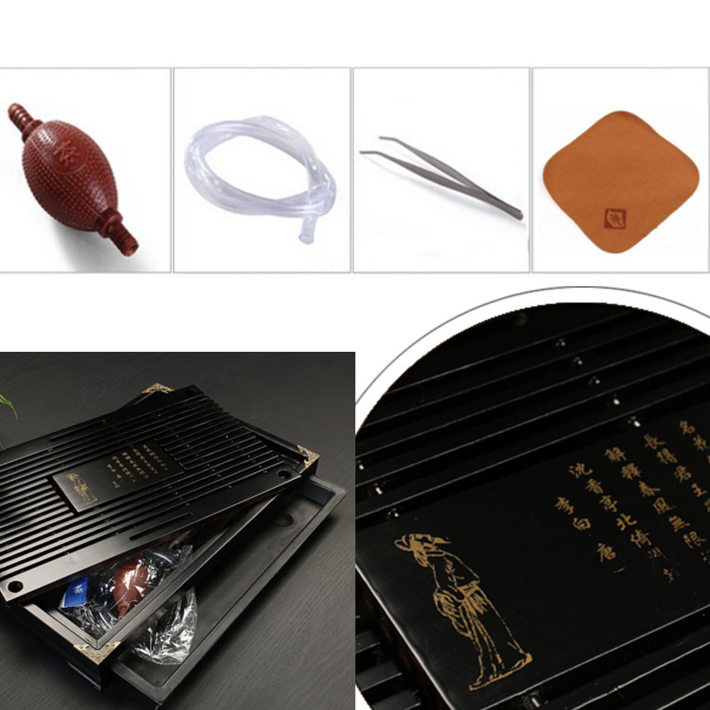 Premium Solid Wood Tea Tray Set - Chinese Kung Fu Tea Ceremony Collection (#06) - Perfect for Home Tea Brewing, Zen Meditation & Asian Decor