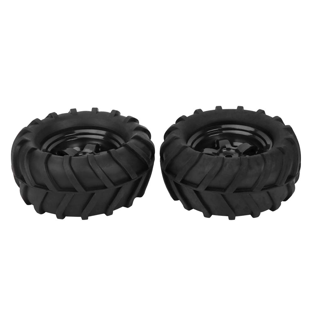 Dilwe 82mm RC Car Wheels and Tires Set of 2 - Upgrade Parts for 1/16 Scale RC Racing Cars & Trucks - Perfect for Off-Road Racing, Drifting and Model Car Enthusiasts