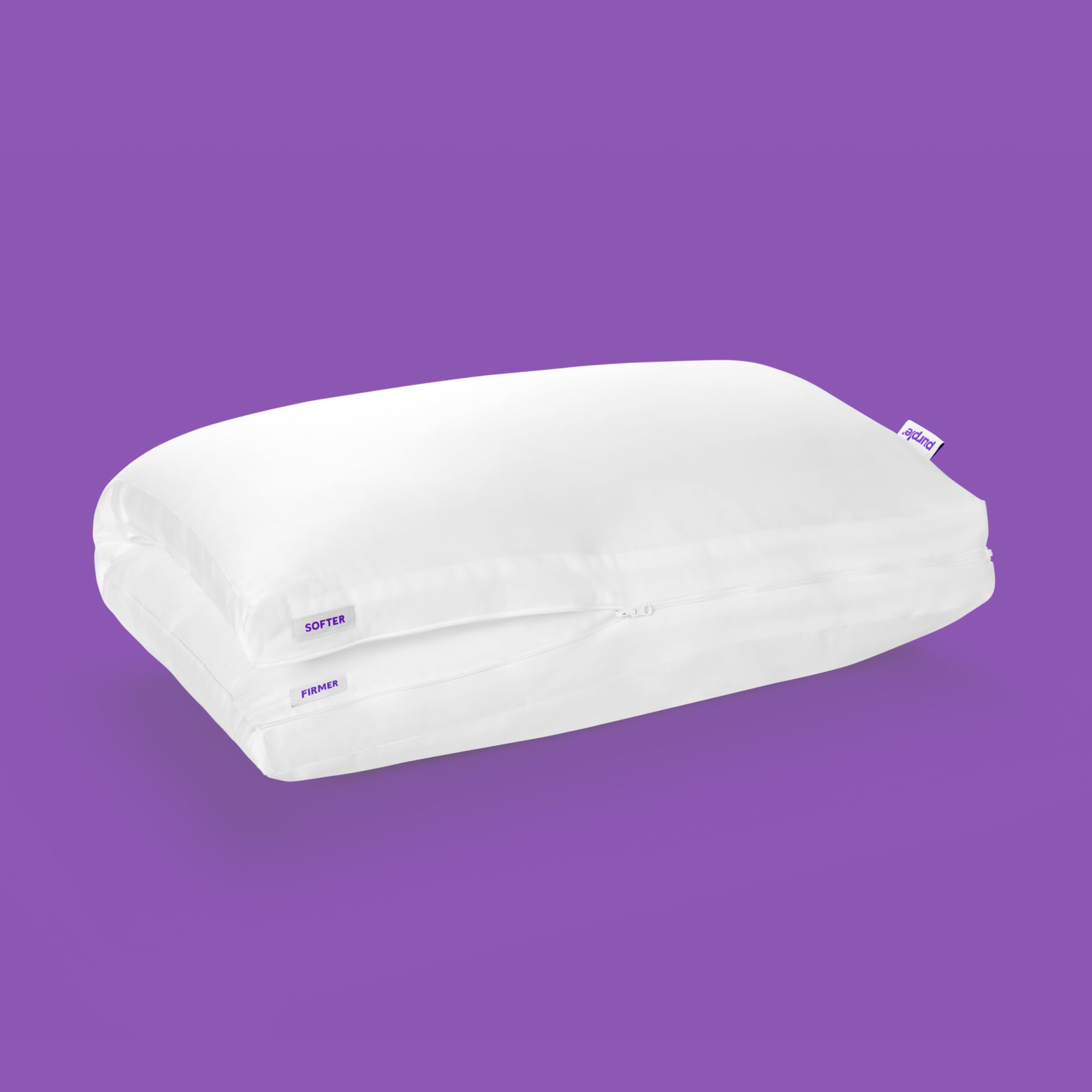 Purple TwinCloud Pillow - Adjustable Support Pillow for Soft or Firm Comfort, Ideal for Side Sleepers, White | Perfect for Neck Pain Relief & Better Sleep, Bedroom & Travel Use