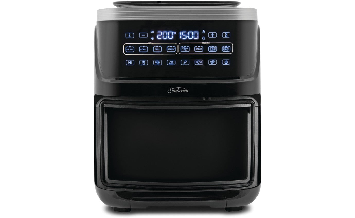 Sunbeam SteamFry Air Fryer with Steam Technology AFP4600BK - Healthy Oil-Free Cooking for Crispy Fried Foods, Perfect for French Fries, Chicken Wings & Vegetables - Kitchen & Home Use
