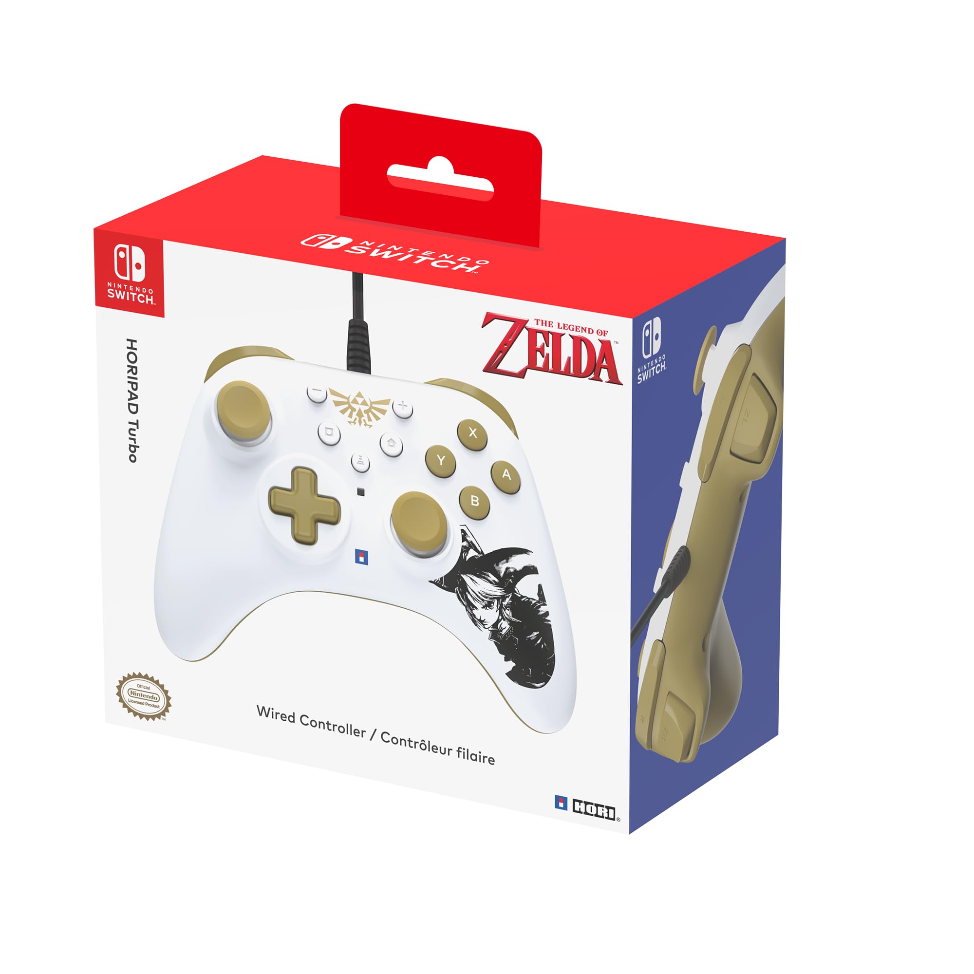 HORI Nintendo Switch HORIPAD Turbo Wired Controller - Official Zelda Licensed for Nintendo Switch & OLED Model - Perfect for Gaming, Multiplayer & Long Play Sessions