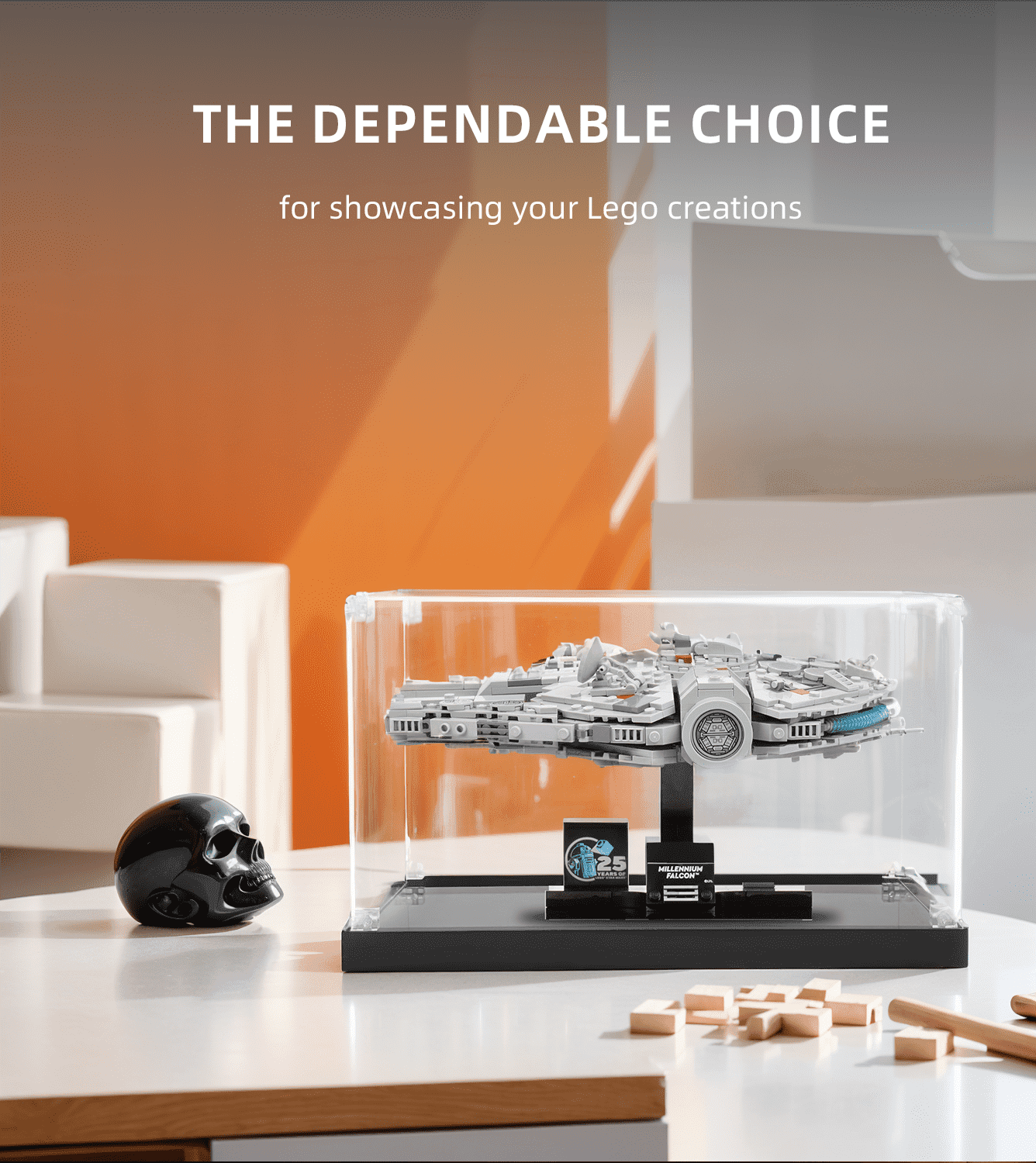 LEGO Star Wars Millennium Falcon 75375 Display Case - Premium Acrylic Showcase for Collectible Model | Perfect for Home Decor, Office Display & Gift for Star Wars Fans