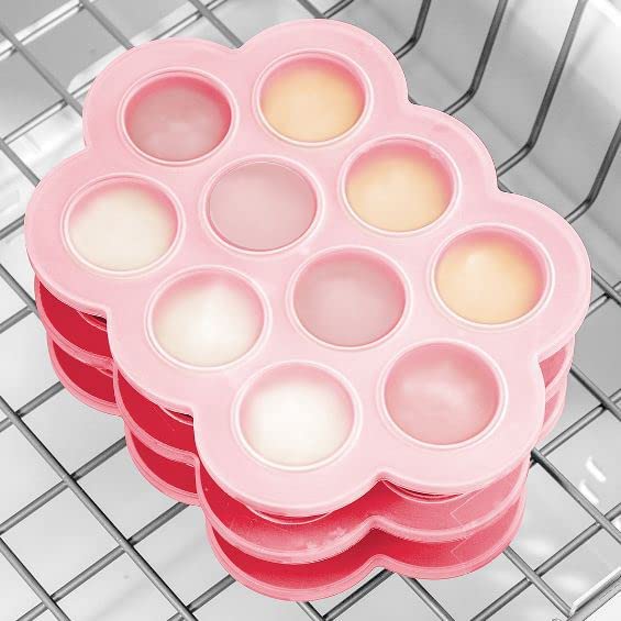 RAGYULA Silicone Baby Food Storage Tray with Lid - BPA Free Freezer Safe, Microwave & Dishwasher Safe - Perfect for Homemade Puree, Breast Milk Storage & Meal Prep (Red, Pack of 1) - Ideal for Busy Parents & On-the-Go Feeding