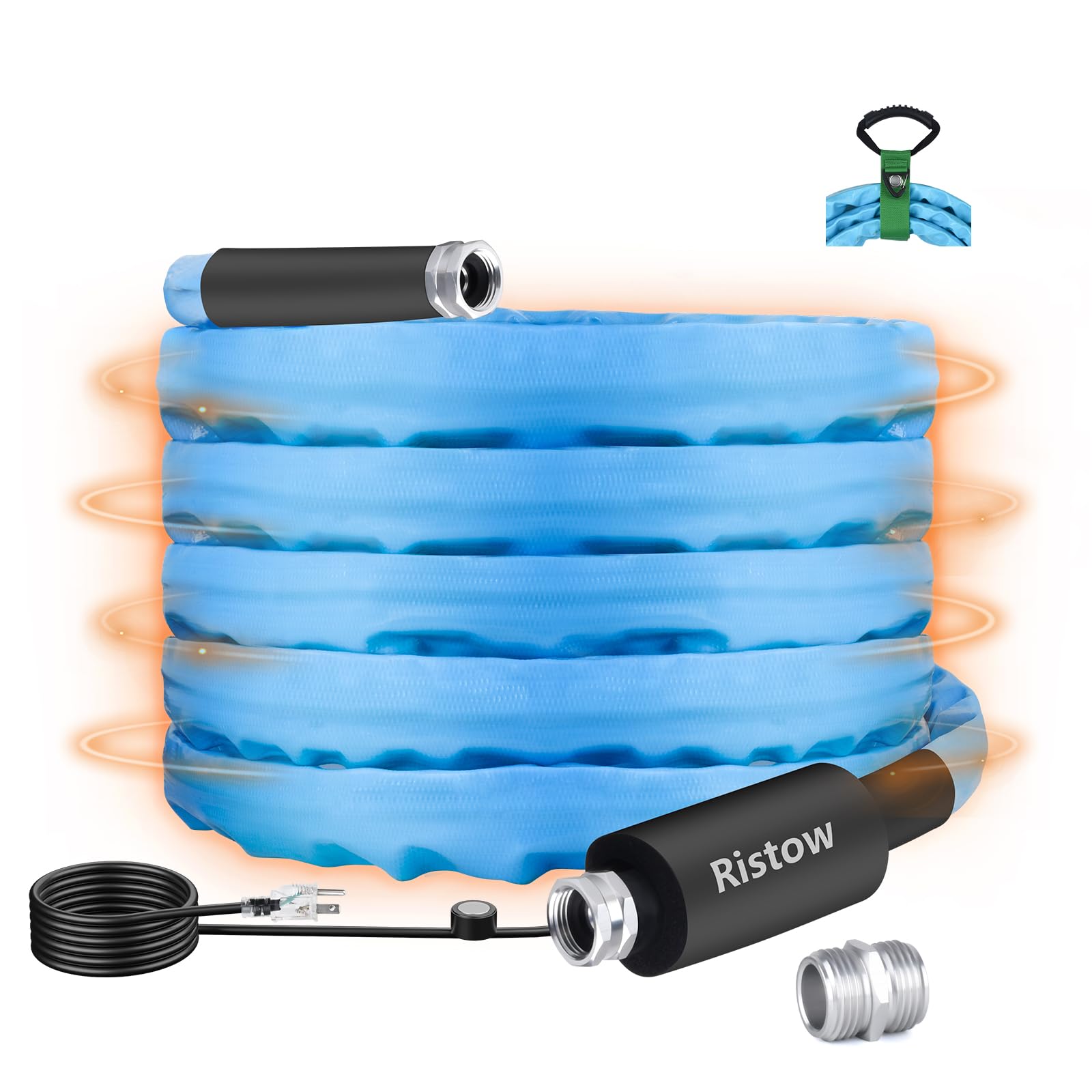 25FT Heated RV Drinking Water Hose with Freeze Protection Down to -40°F/-40°C & Energy-Saving Thermostat - Electrically Heated Water Hose for RV, Camper, Boat, Garden - Perfect for Winter Camping, Boating & Outdoor Water Supply