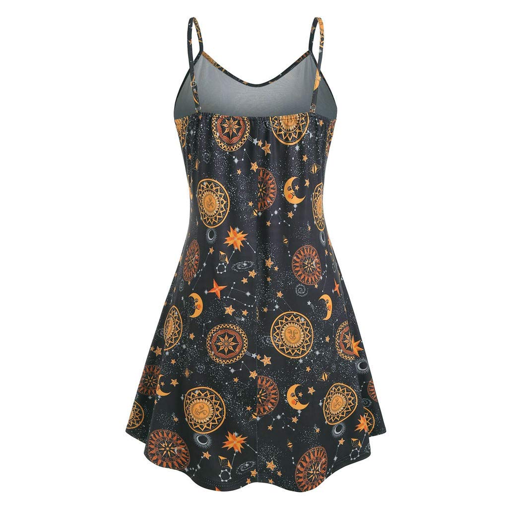 Printed Plus Size Women's Dress - Sleeveless O-Neck Casual Pinup Dress 3X | Perfect for Summer Outfits, Beach Vacations & Date Nights
