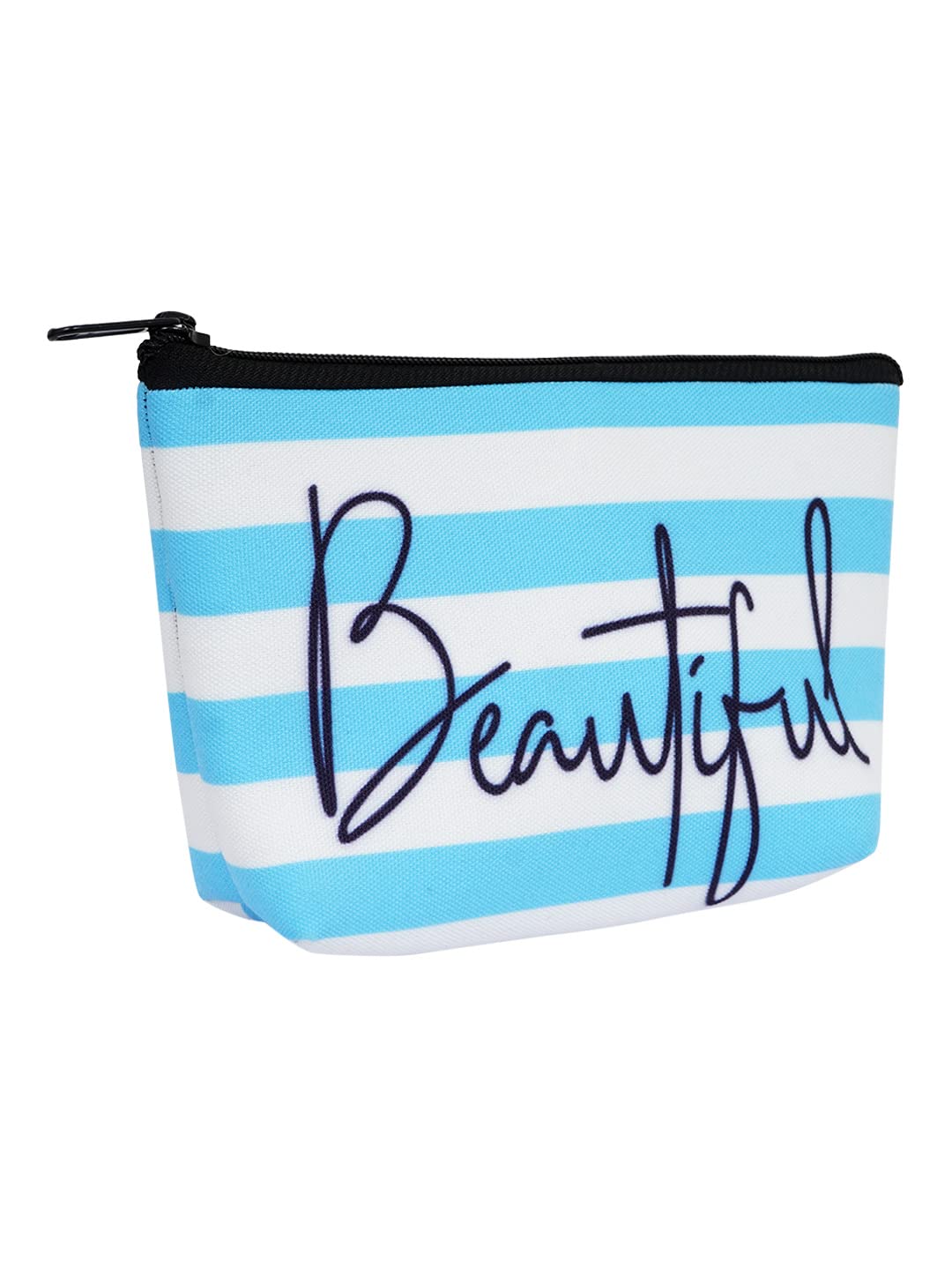 **Crazyify Printed Makeup Pouch for Women – Waterproof Canvas Cosmetic Bag with Zipper, Travel Toiletry Organizer – Perfect for Travel, Gym & Daily Essentials Storage**